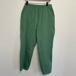 Denim and Company Green Pants with Elastic Waist Size Large Petite